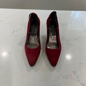 Prevata Made in Italy Red Suede women's shoes size 6 B
